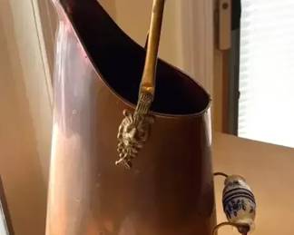 Vintage Copper Coal Shuttle