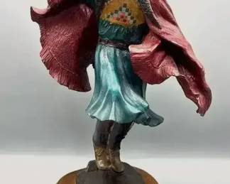 002 The Red Shawl Bronze Sculpture By Bill Girard