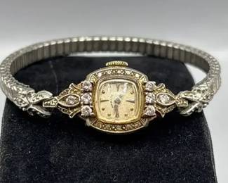 007 Vintage Hamilton Diamond And 14K Case Watch