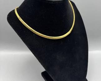 14K Gold Snake Link Necklace