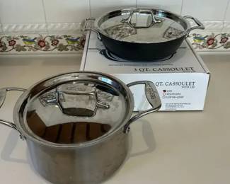 AllClad Cookware 4Quart D5 Stainless Lidded Pot 3Quart LTD Lidded Cassoulet