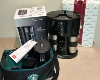 Coffee Maker for 2 Travel Mugs, Starbucks Mini Ibis Travel Bodum Capresso Burr Coffee Grinder