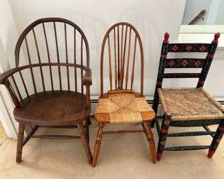 Three Wooden Occasional Chairs