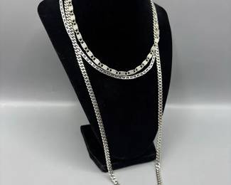 Three Sterling Silver Necklaces