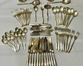 12 6Piece Place Settings of GORHAM Willow Sterling Silver plus 7 Serving pieces, 80 Total Pieces