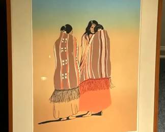 Framed Artwork entitled MoenKopi Women , Pencil signed and numbered by artist