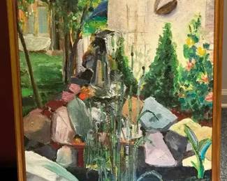 Oil Painting of a Pond, Signed by Artist