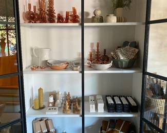 Large display case, accent tables, inventory