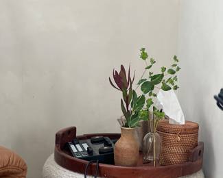 Storage ottoman and tray