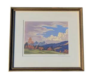 Signed ENGELBERT LAP Color Woodcut Print
