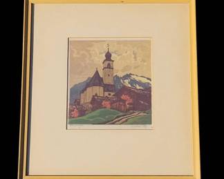 Signed ENGELBERT LAP Print Prgraten in Osttirol