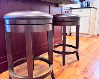 Stickley Swivel Counter nStools - Leather Seats