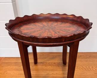 Decorative tray top accent table