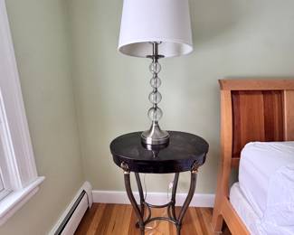 Oval granite top accent table