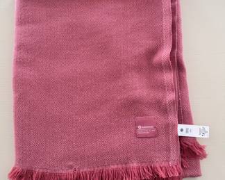 Lululemon Athletica Red Merlot herringbone wool blanket scarf