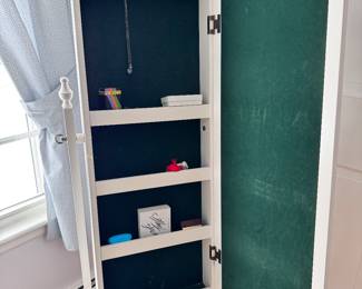Jewelry storage inside Cheval mirror