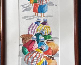 Framed and signed watercolor