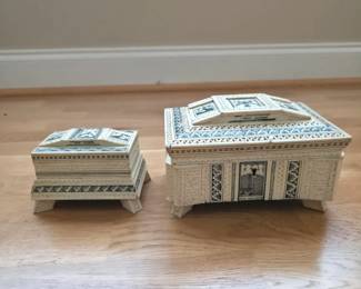 001 117 Carved Vtg Ecuadorian Jewelry Boxes