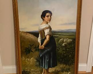 409 Young Shepherdess Oil Painting
