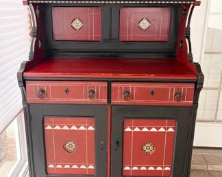 004 317 Early Painted Cupboard