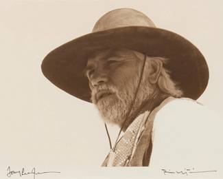 Bill Wittliff (Texas, 1940-2019), "Woodrow", double-signed by Tommy Lee Jones and Bill Wittliff, photograph, silver gelatin print