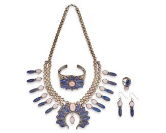 Sterling Silver Lapis Mother of Pearl Suite