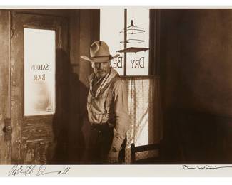 Bill Wittliff (Texas, 1940-2019), "Gus in the Dry Bean", signed by both Robert Duvall and Bill Wittliff, photograph, silver gelatin print