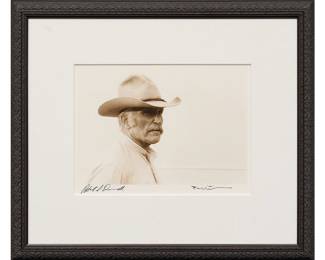 Bill Wittliff (Texas, 1940-2019), "Capt. Augustus McCrae", double-signed by Robert Duvall and Bill Wittliff, photograph, silver gelatin print