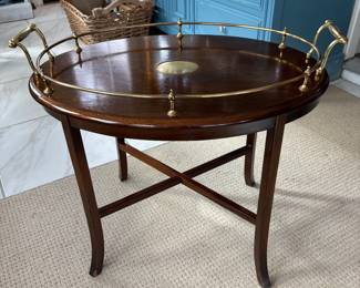 Mahogany and Brass Gallery Side Table