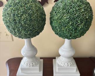 Pair of Porcelain Topiaries