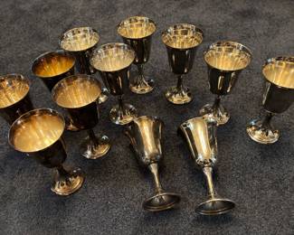 12 Gorham Silverplate Goblets