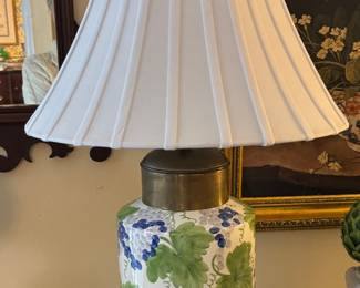 Pair of Painted  Ceramic Lamps