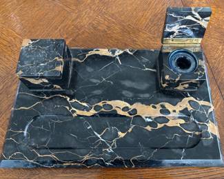 Marble Inkwell Desk Stand