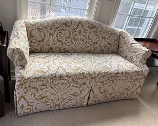 Sweet Camel Back Love Seat - Linen Upholstery