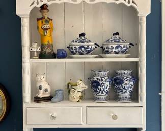 Sweet White Hanging Shelf with Decorative Accessories
