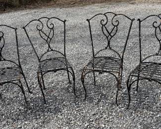 4 Iron Garden Chairs