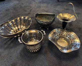 Variety of Lovely Silverplate Baskets