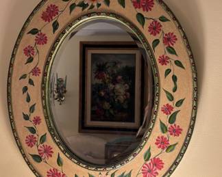 Painted Oval Mirror