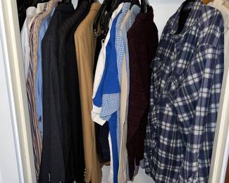 Closet full of men’s clothing