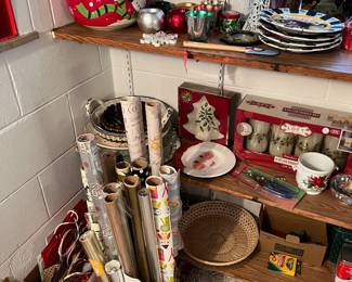 Christmas kitchen items and wrapping paper