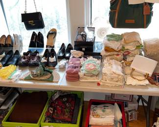 Shoes, sweaters and embroidered textiles