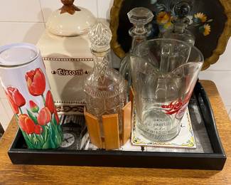 Vintage kitchen and bar items