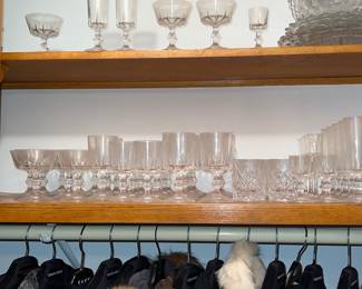 Collection of various vintage crystal glassware