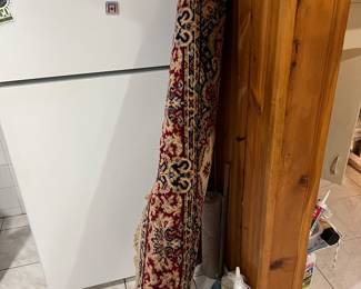 Hand-knotted red and beige Persian rug