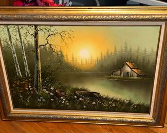 Scenic Lakeside Painting