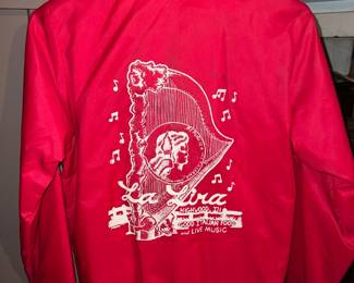 Vintage red windbreaker from La Lira restaurant in Highwood, IL