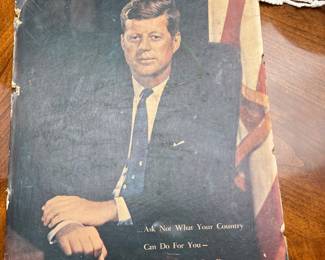 Vintage collectible print of President John F. Kennedy