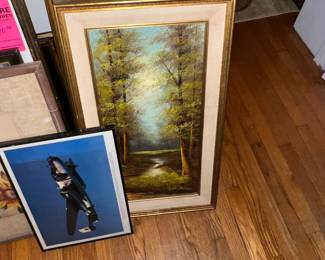 Vintage landscape  and aircraft paintings