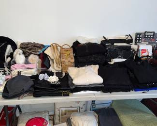 Sweaters and purses galore