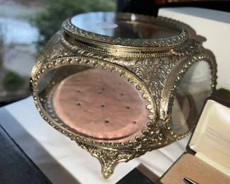 Vintage French Omolou Filigree Jewelry Casket